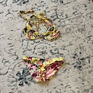 Anthropologie Floral Bikini - Yellow and Pink